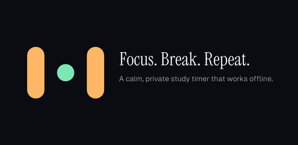 Study Break Planner graphic reading Focus. Break. Repeat.